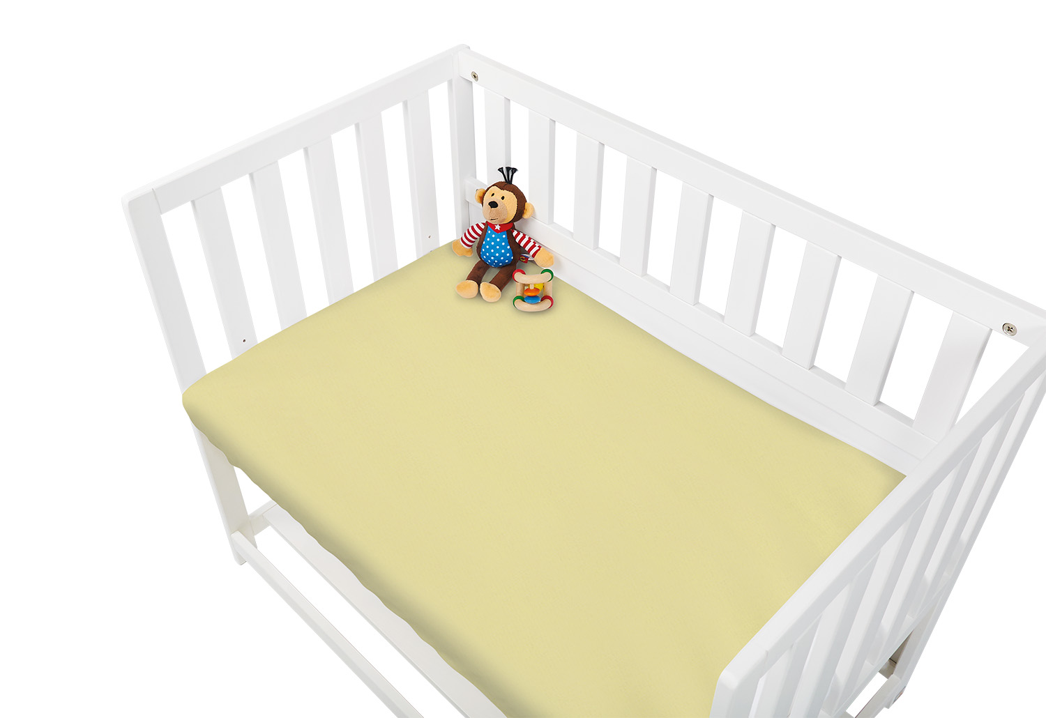 Frottee-Spannbetttücher für Wiegen, Anstellbettchen und Kinderwagen im Doppelpack, gelb