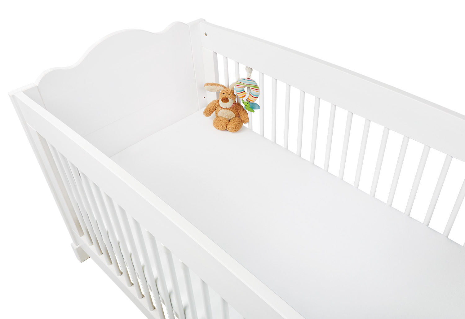 Jersey-Spannbetttuch für Kinderbetten, weiß - Rabattartikel