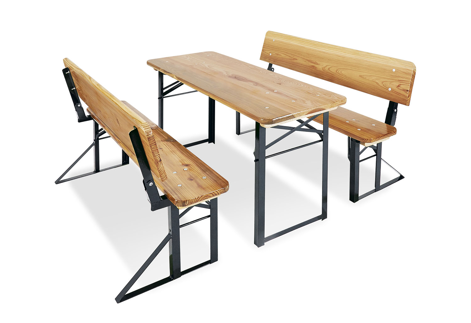 Children's bench and table set for outdoor festivities 'Sepp mit Lehne', 3 parts